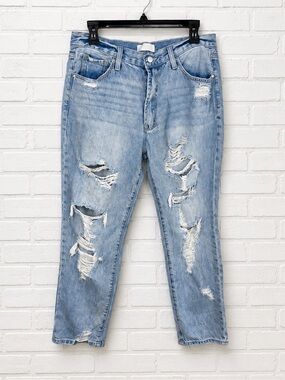 Petra153 STYLE# P214MXH-LI Distressed Ripped Jeans Button Fly Size 9/28